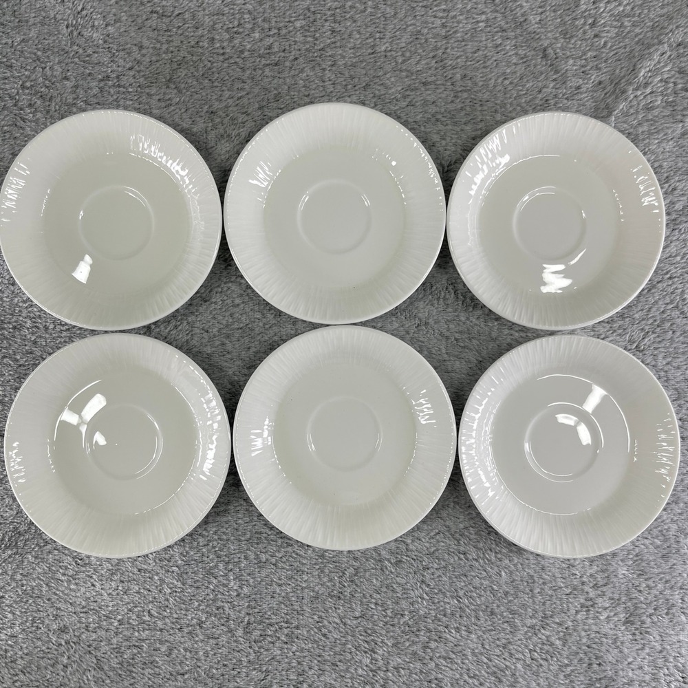 Steelite Folio Saucer Plates 4.5" Set of 6 White Bone China Ribbed Texture